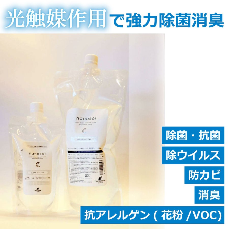 ナノソル CC nanosol 300ml  200mlスプレーボトル(空ボトル)セット 除菌 除ウイルス 抗アレルゲン 防カビ 消臭 花粉 対策  日本国内製造 - C/Asport ショッピング サイト